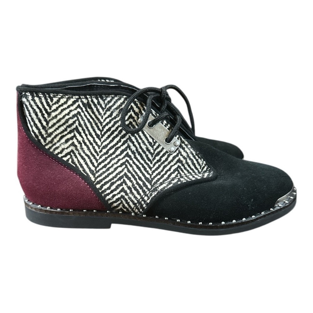 Very Volatile Black and Red Lace Up Boots - Picture 2 of 8
